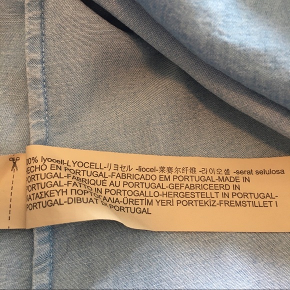 Massimo Dutti chambray V-neck blouse - Picture 7 of 7